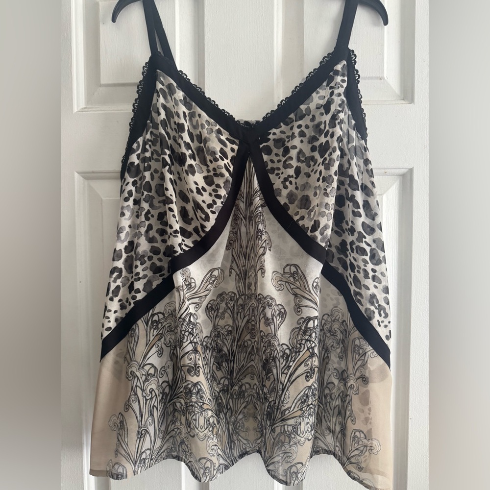 Lane Bryant Gray and Black Animal Print Top
